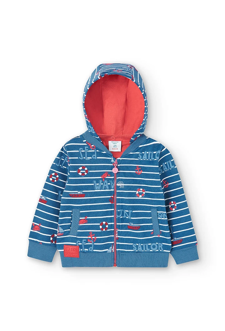 Baby boy's printed plush jacket