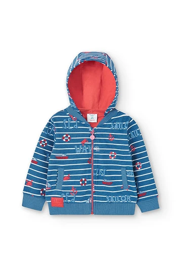 Baby boy\'s printed plush jacket