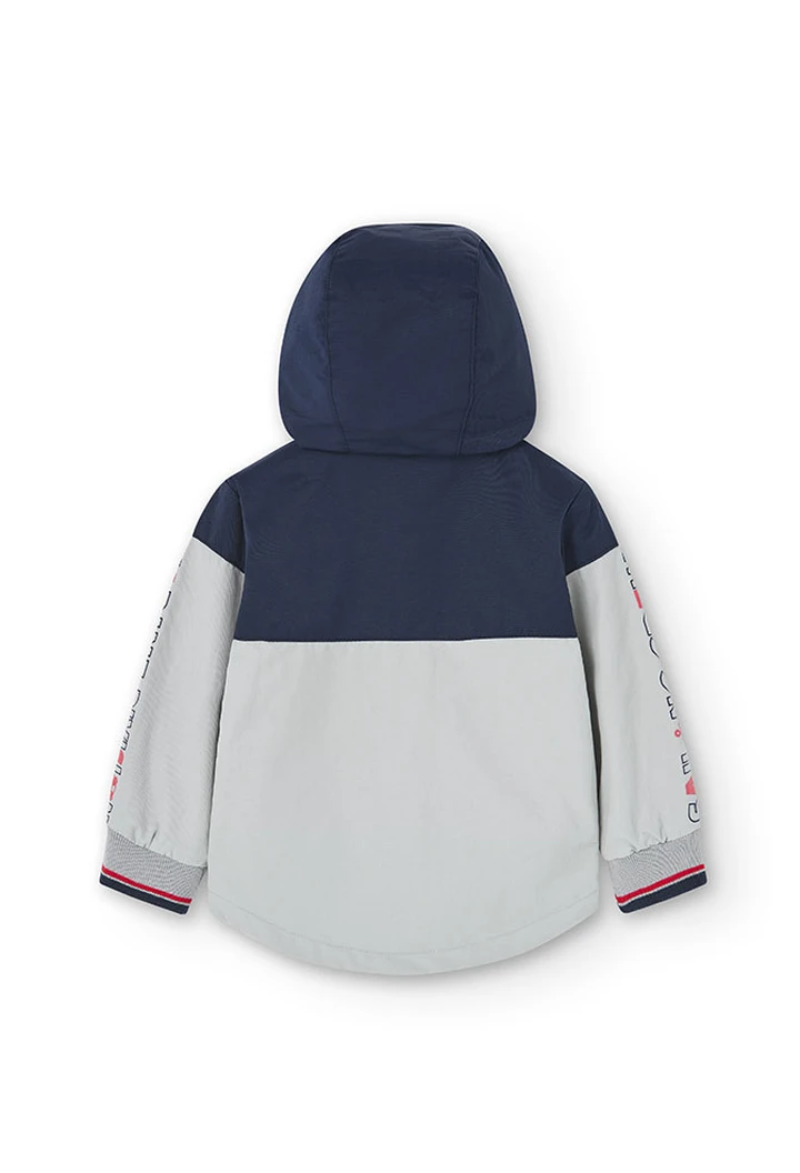 Baby boy's technical fabric parka in blue