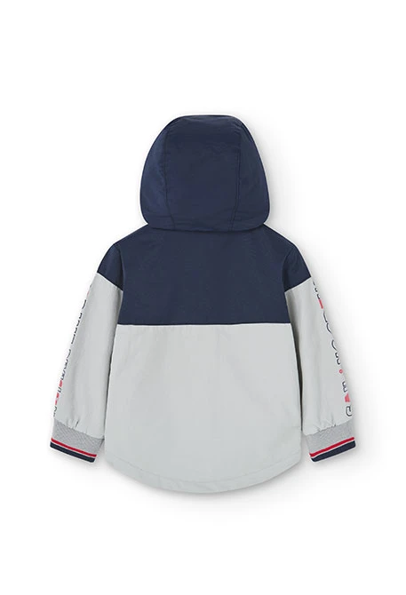 Baby boy's technical fabric parka in blue