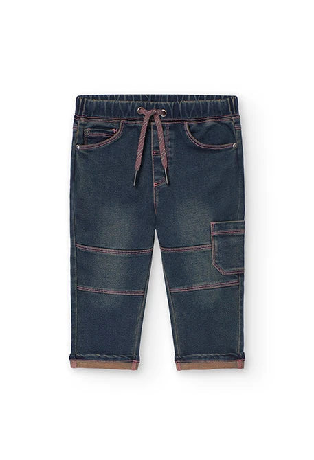 Baby boy\'s dark blue denim trousers