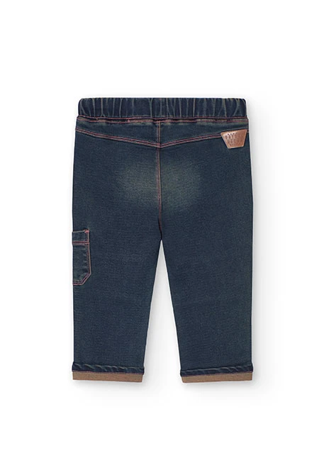 Baby boy\'s dark blue denim trousers