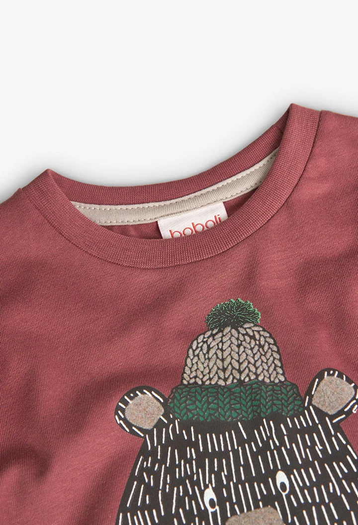 Baby boy\'s brown knit T-shirt