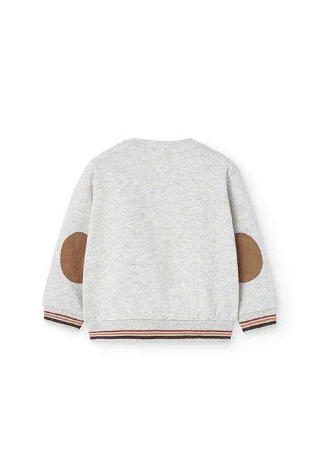 Sweatshirt de pelfa para bebé menino em cor cru