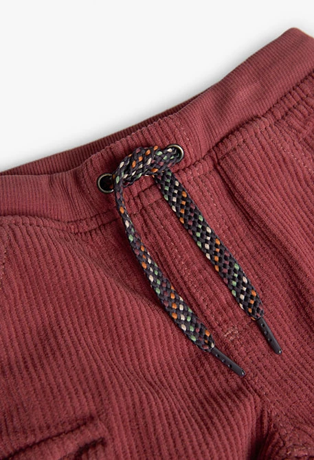 Pantalon en velours côtelé pour bébé garçon de couleur marron