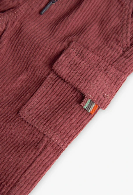 Pantalon en velours côtelé pour bébé garçon de couleur marron