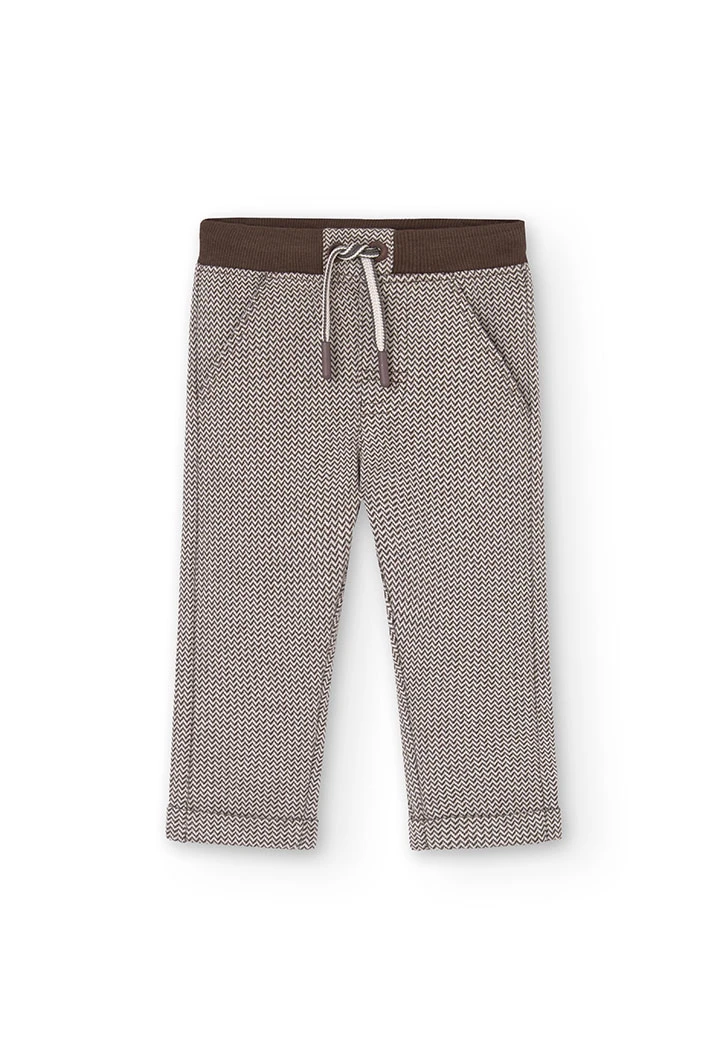 Pantalón de punto de bebé niño en gris