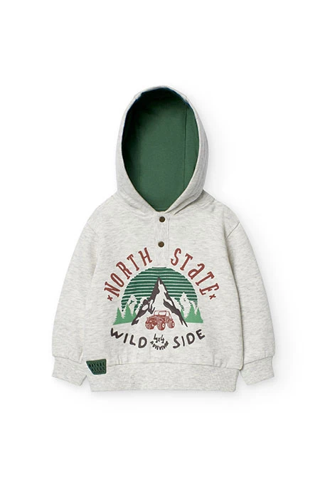 Conjunto de sweatshirt e calças de felpa para bebé menino em cinza