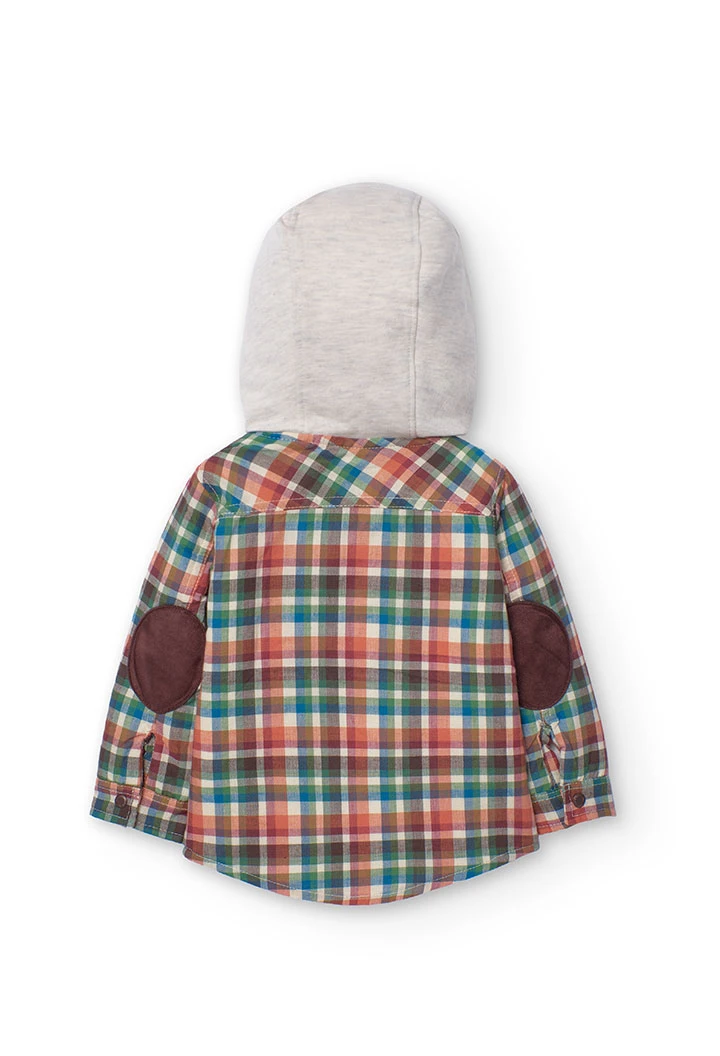 Baby boy overshirt with check pattern