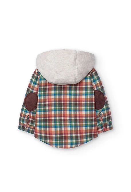 Baby boy overshirt with check pattern