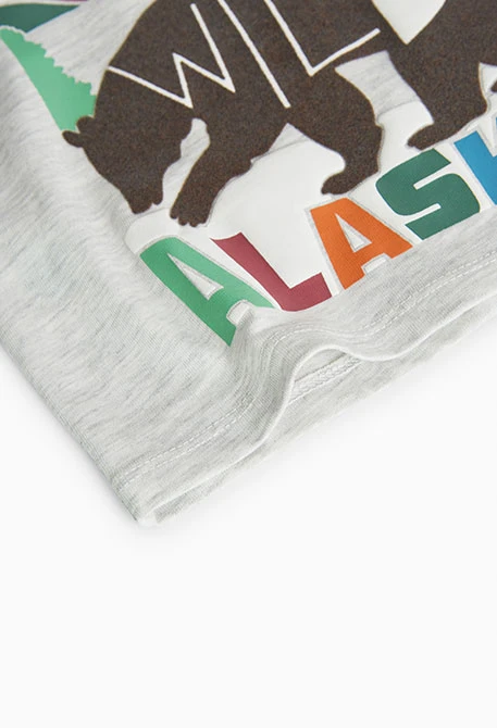 T-Shirt für Baby-Jungen in Weiß mit Alaska-Print