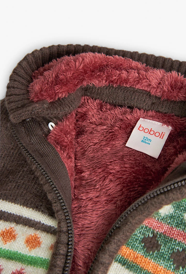 Strickjacke für Baby-Jungen in Braun