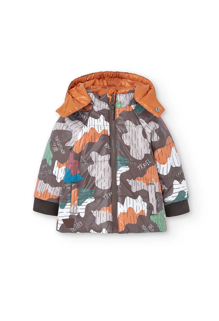 Parka reversível de bebé menino estampado camuflado