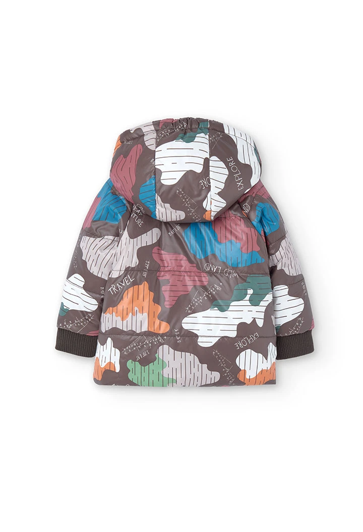 Parka reversível de bebé menino estampado camuflado