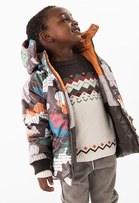 Parka für Baby-Jungen mit Camouflage-Print