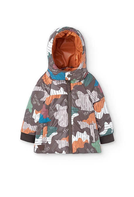 Parka reversibile per neonato con stampa camouflage