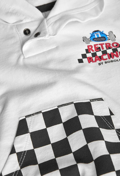 Baby-Jungen-Sweatshirt aus Frottee in Weiß mit Kapuze