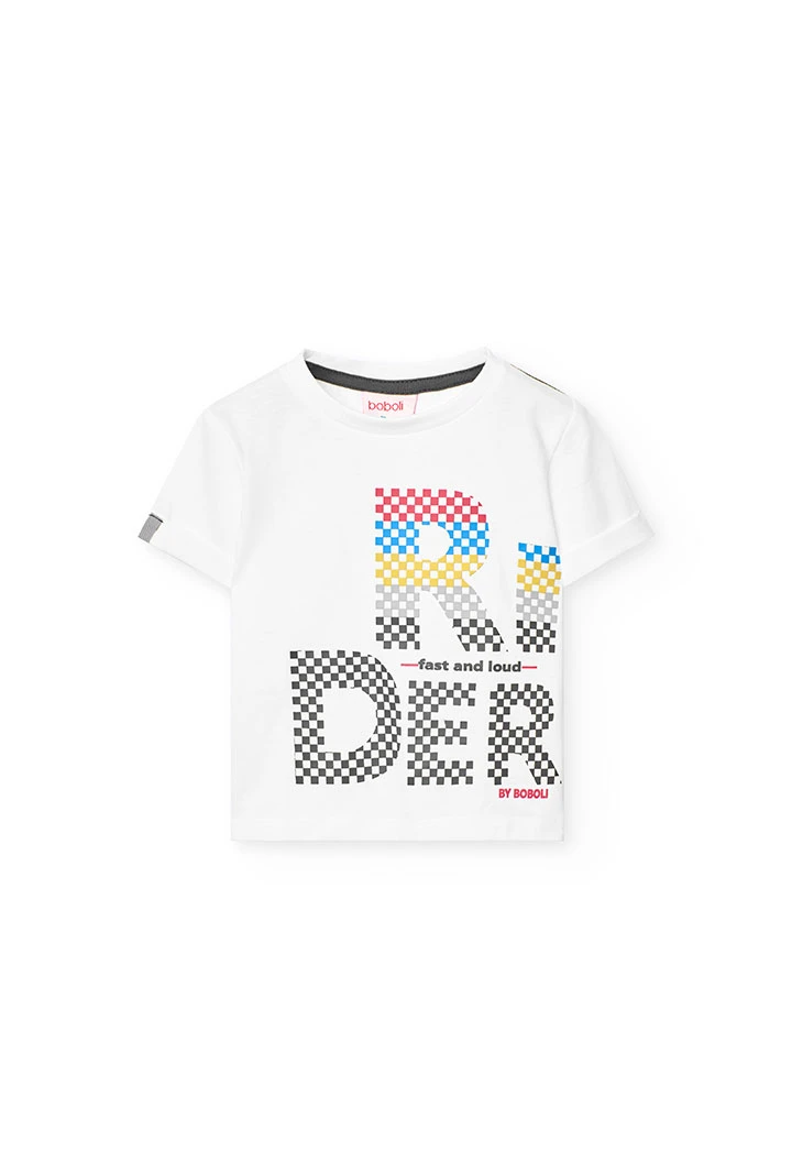 T-shirt en tricot pour bébé garçon de couleur blanche