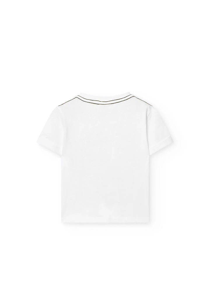 T-shirt en tricot pour bébé garçon de couleur blanche