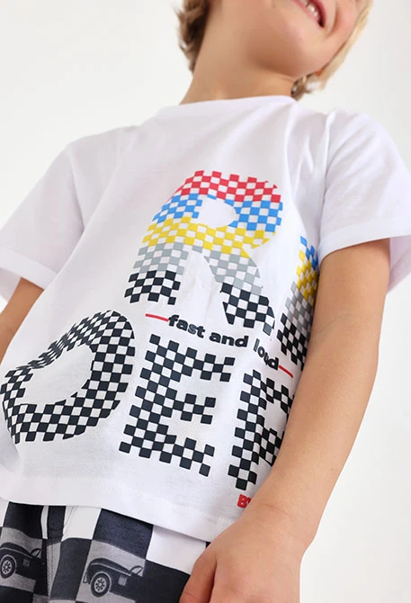 T-shirt en tricot pour bébé garçon de couleur blanche