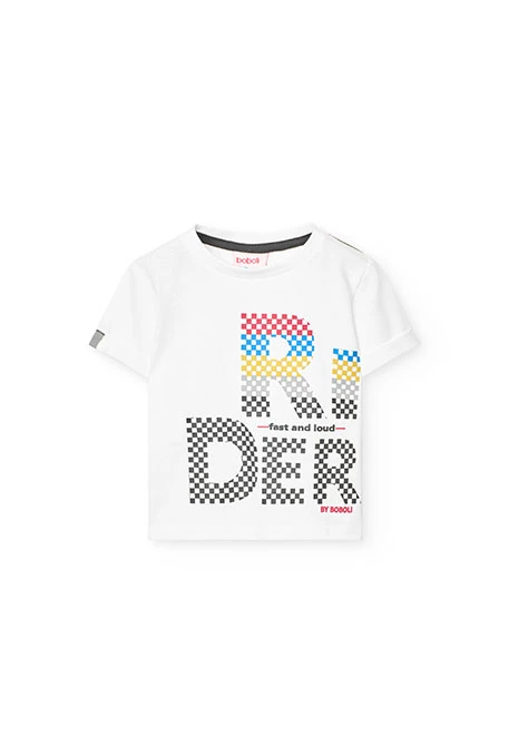 T-shirt en tricot pour bébé garçon de couleur blanche
