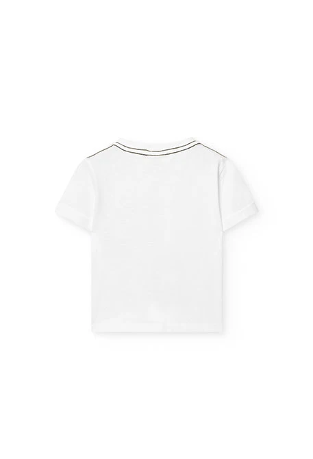 T-shirt en tricot pour bébé garçon de couleur blanche