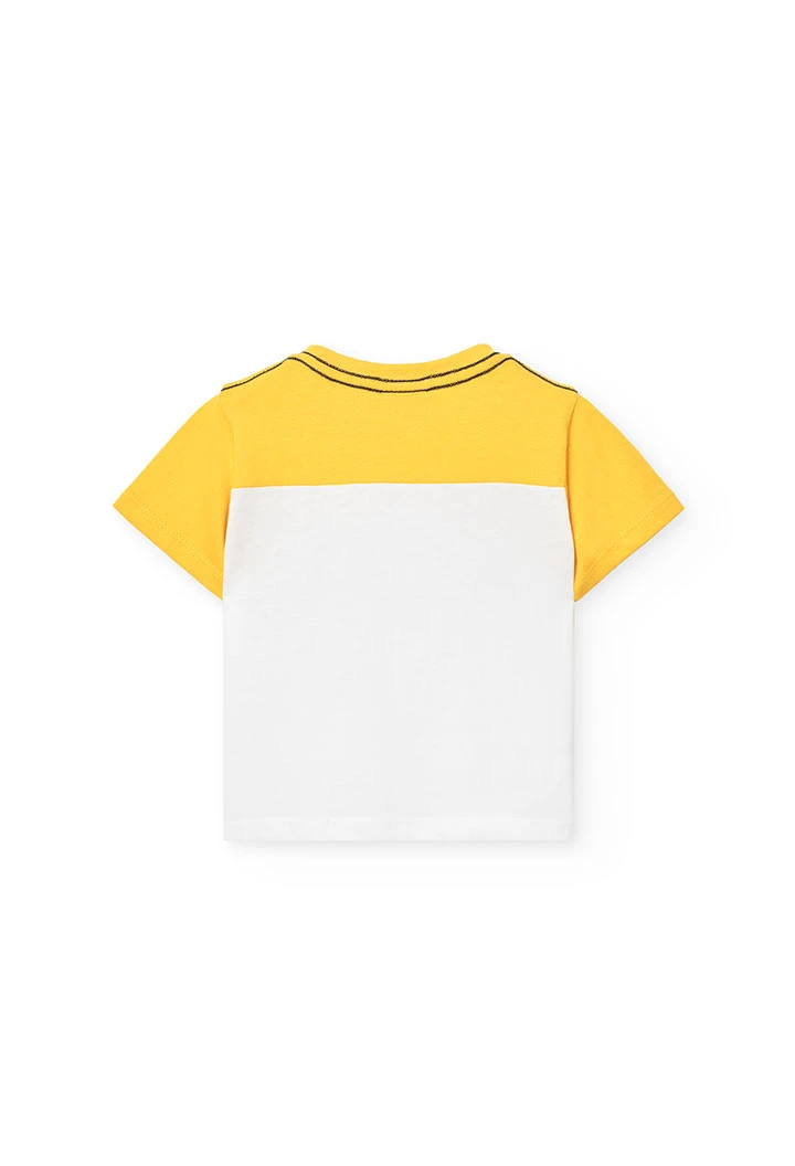 Baby boys\' knit T-shirt in yellow colour
