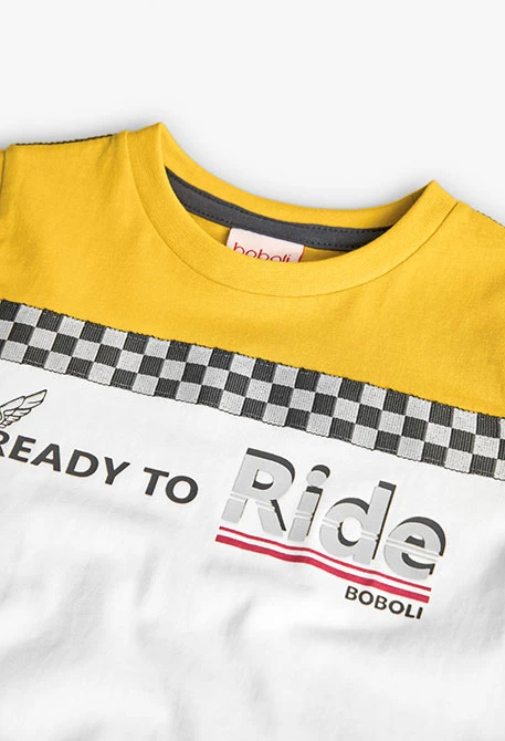 T-shirt en tricot pour bébé garçon de couleur jaune