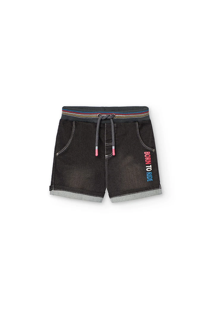 Knitted shorts for baby boy in black