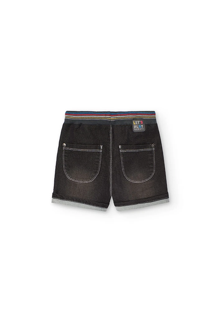 Knitted shorts for baby boy in black