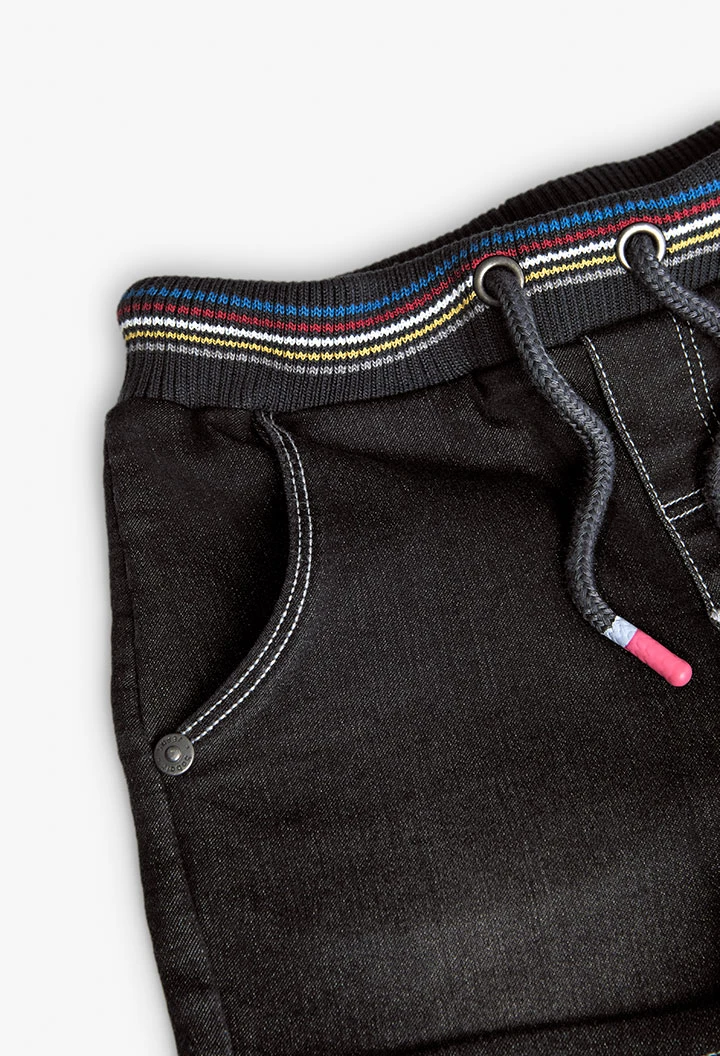 Knitted shorts for baby boy in black