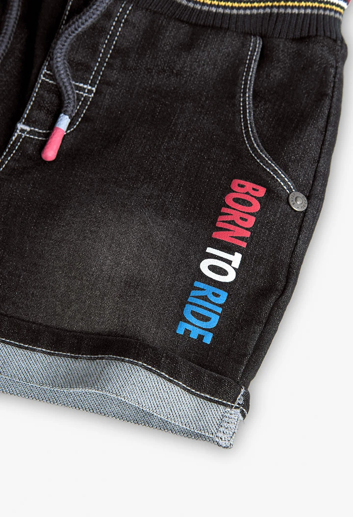 Bermudas en tricot pour bébé garçon en couleur noire