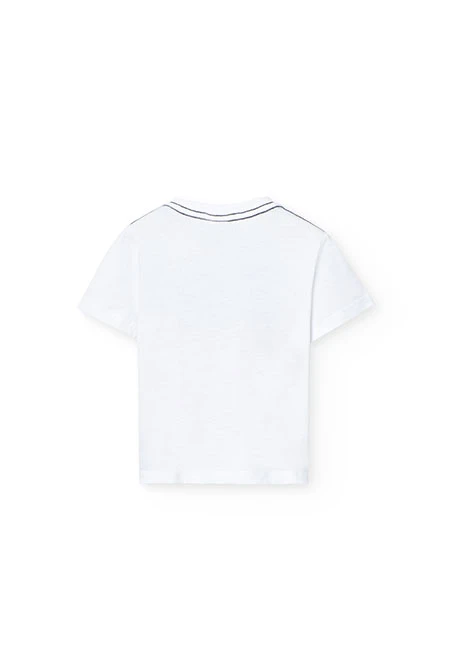 T-shirt en tricot pour bébé garçon de couleur blanche avec imprimé