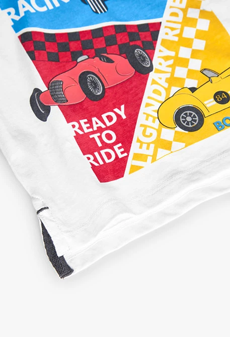 T-shirt en tricot pour bébé garçon de couleur blanche avec imprimé