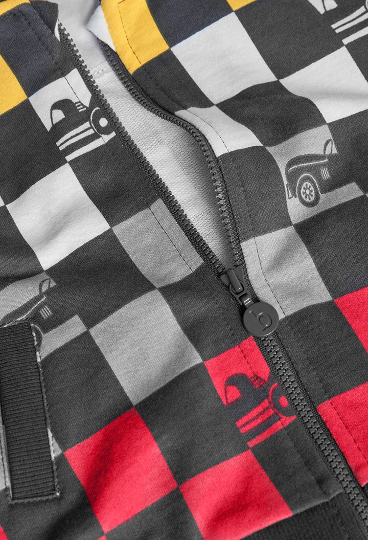 Baby-Jungen Fleecejacke mit Rennmotiven.