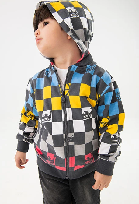 Veste en molleton pour bébé garçon avec motif de course