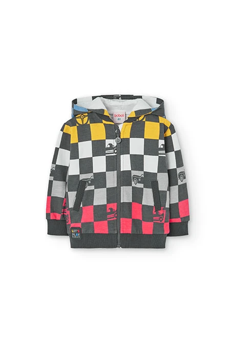 Chaqueta de felpa para bebé niño con estampado de carreras