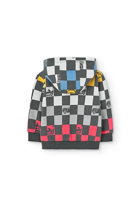 Chaqueta de felpa para bebé niño con estampado de carreras