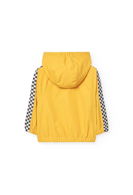 Parka en maille pour bébé garçon de couleur jaune