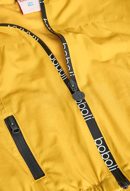 Parka en maille pour bébé garçon de couleur jaune
