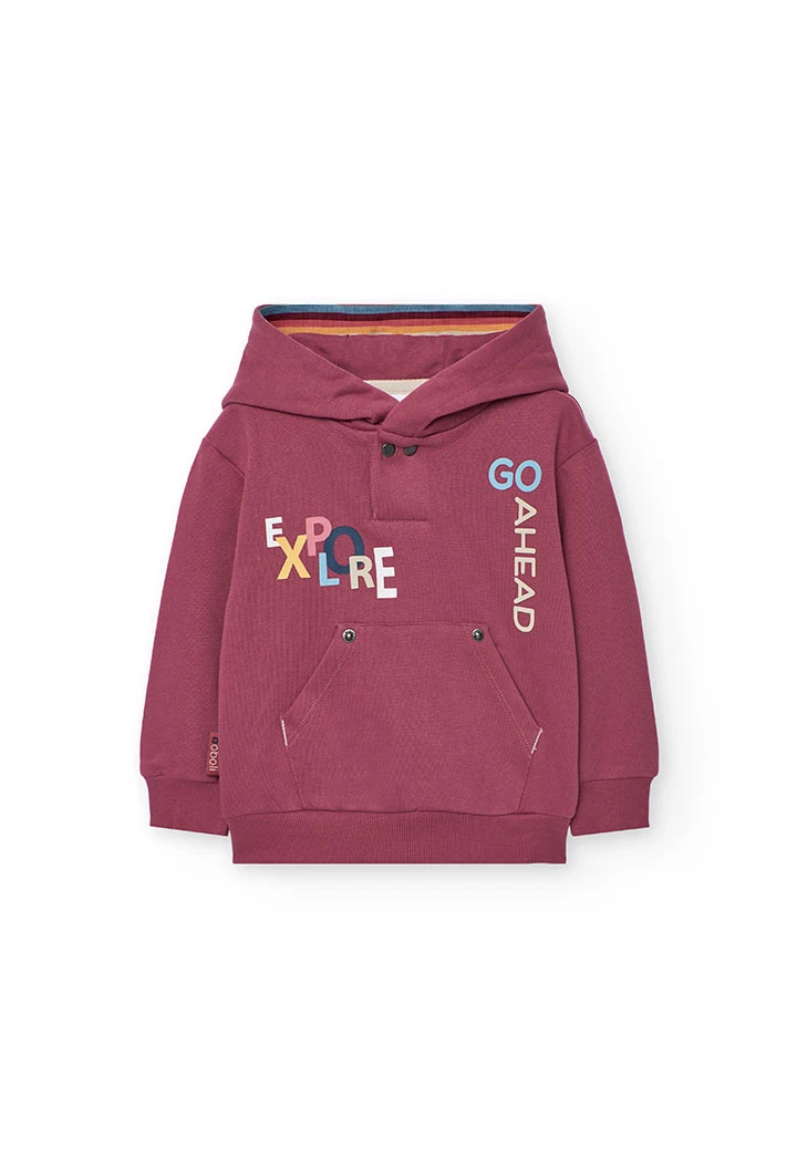 Burgundy fleece sweatshirt for boy
