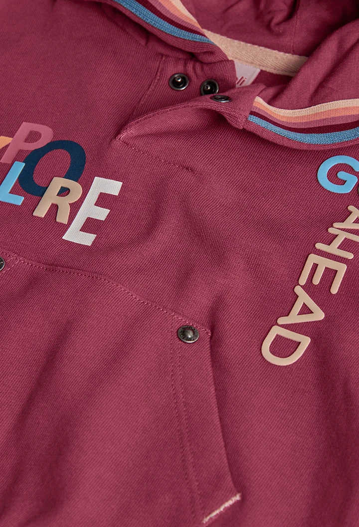 Burgundy fleece sweatshirt for boy