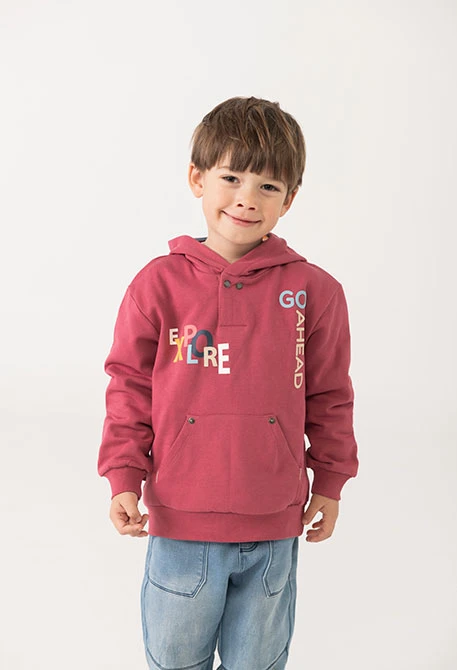 Burgundy fleece sweatshirt for boy