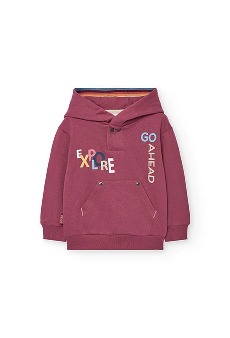 Sweat-shirt garçon molleton grenat