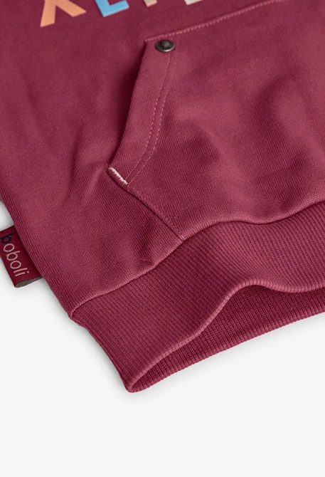 Sweat-shirt garçon molleton grenat