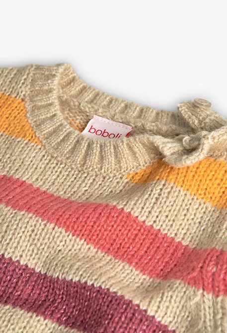 Camisola de malha às riscas para menino