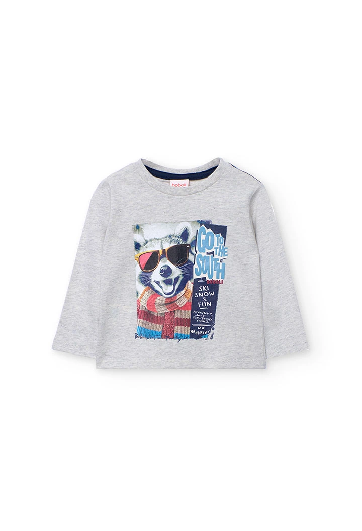 Animal print knitted boy´s t-shirt