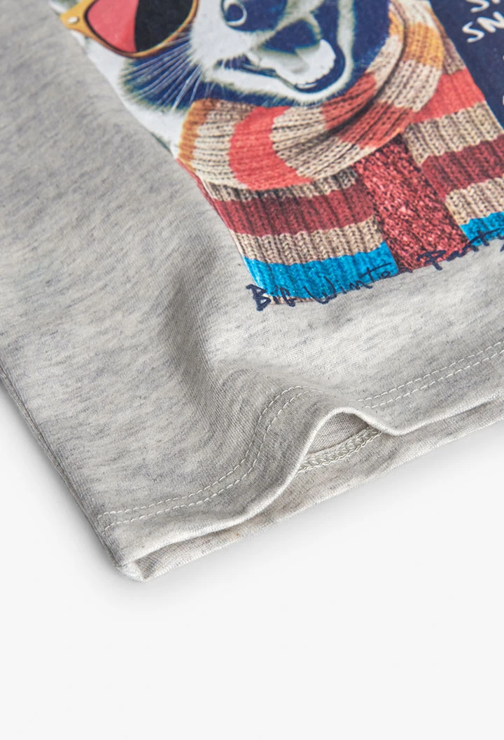 T-shirt garçon en tricot animal
