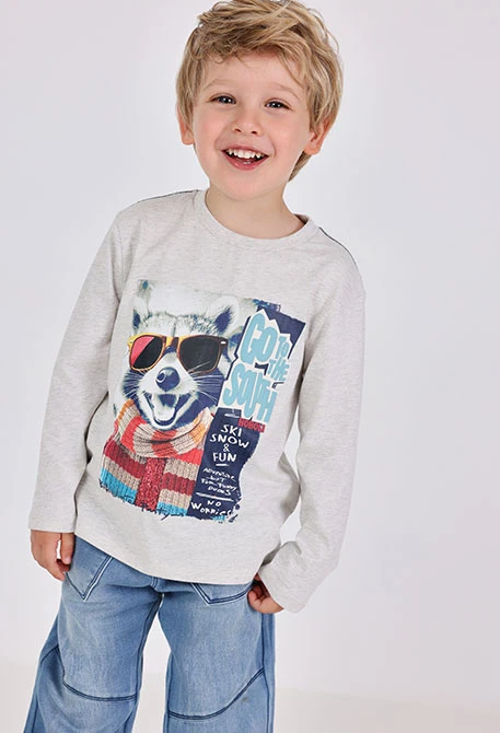 T-shirt garçon en tricot animal