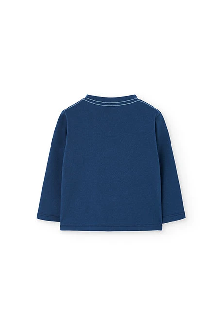 Navy blue cable car knit boyss T-shirt